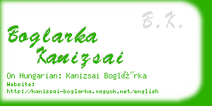 boglarka kanizsai business card